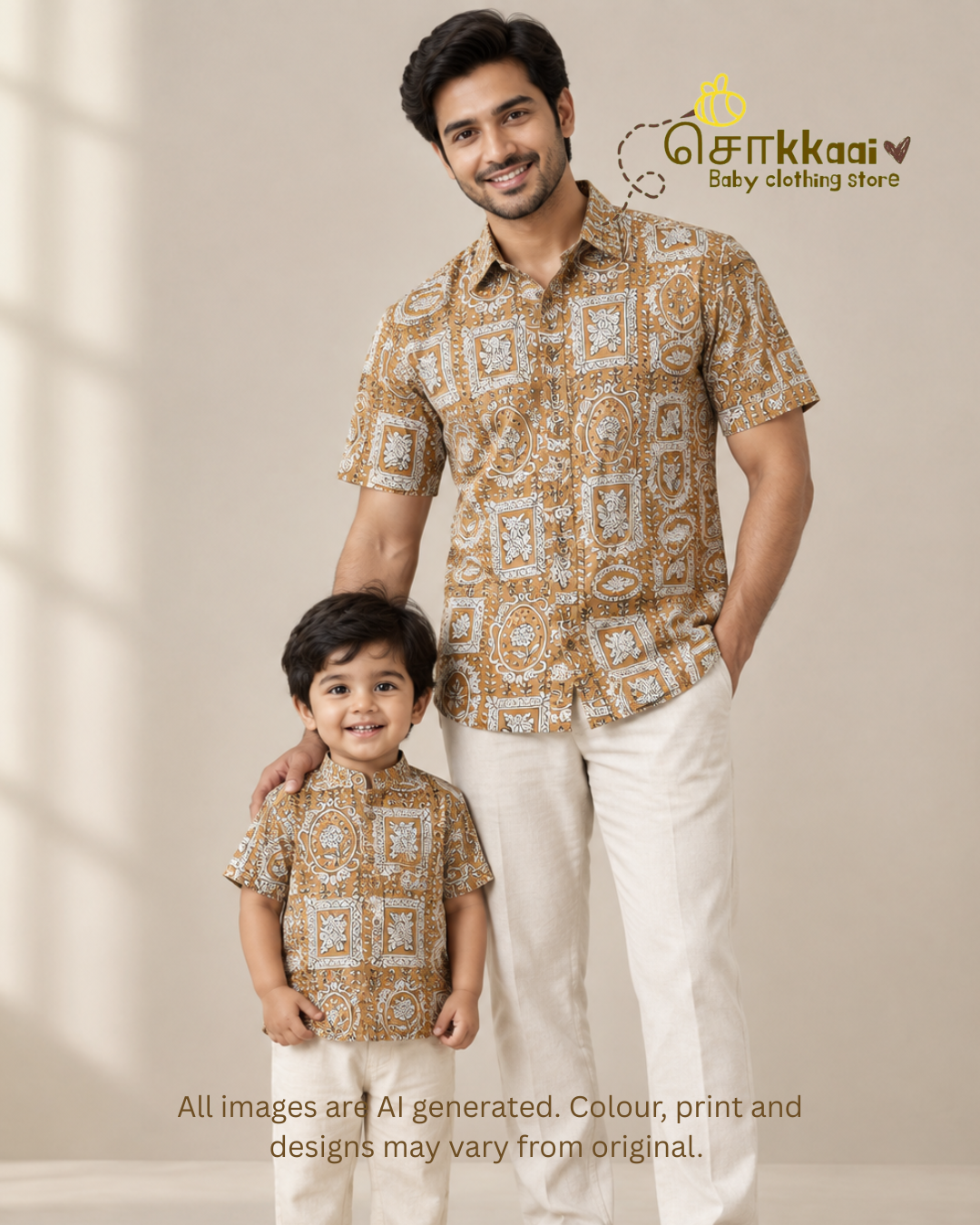 Mustard Tales Mandarin Collar Kids Shirt (0-6yrs) - Son
