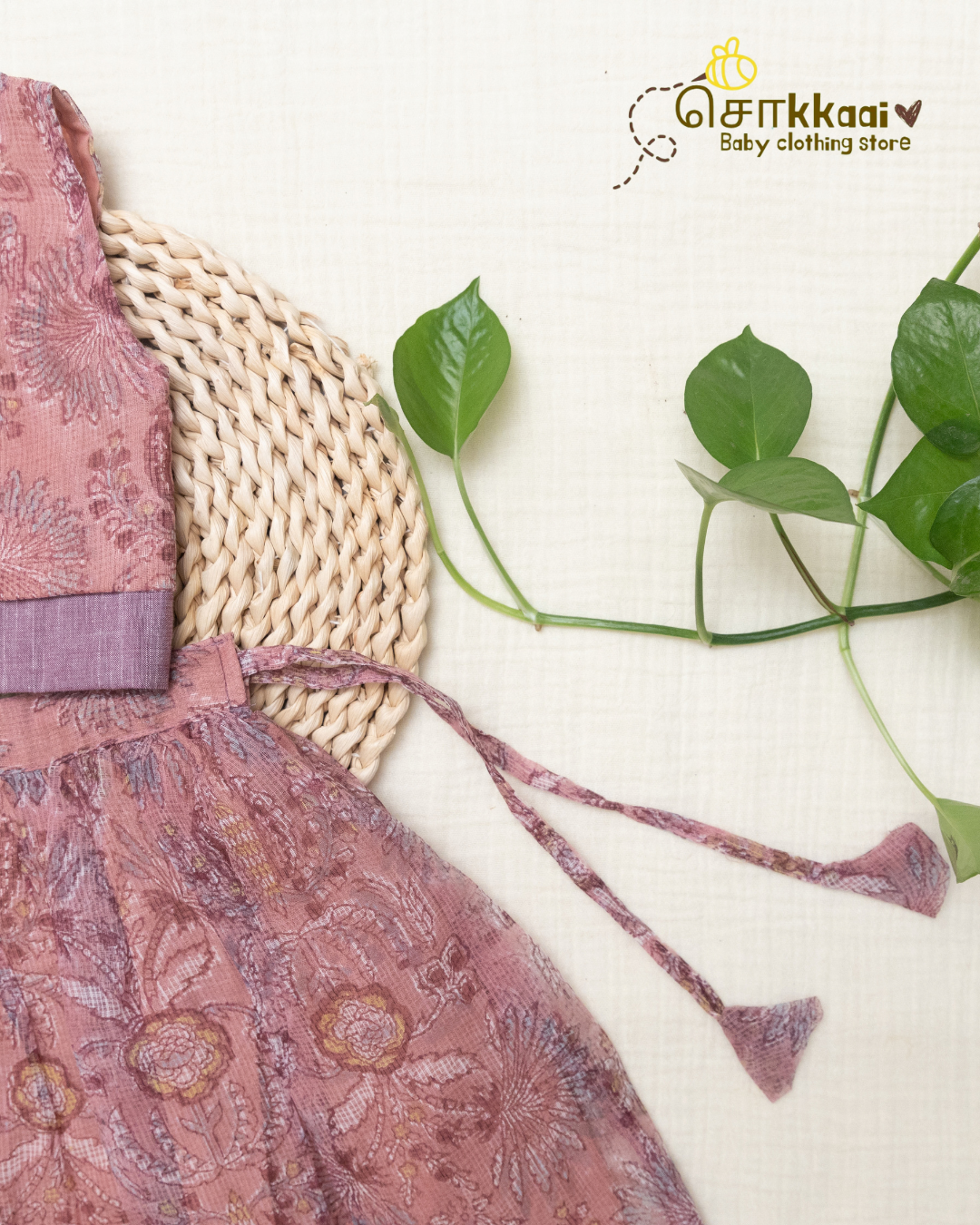 Dusty Rose Garden Kota Cotton Skirt & Top Set (6m-5years) - Sokkaai