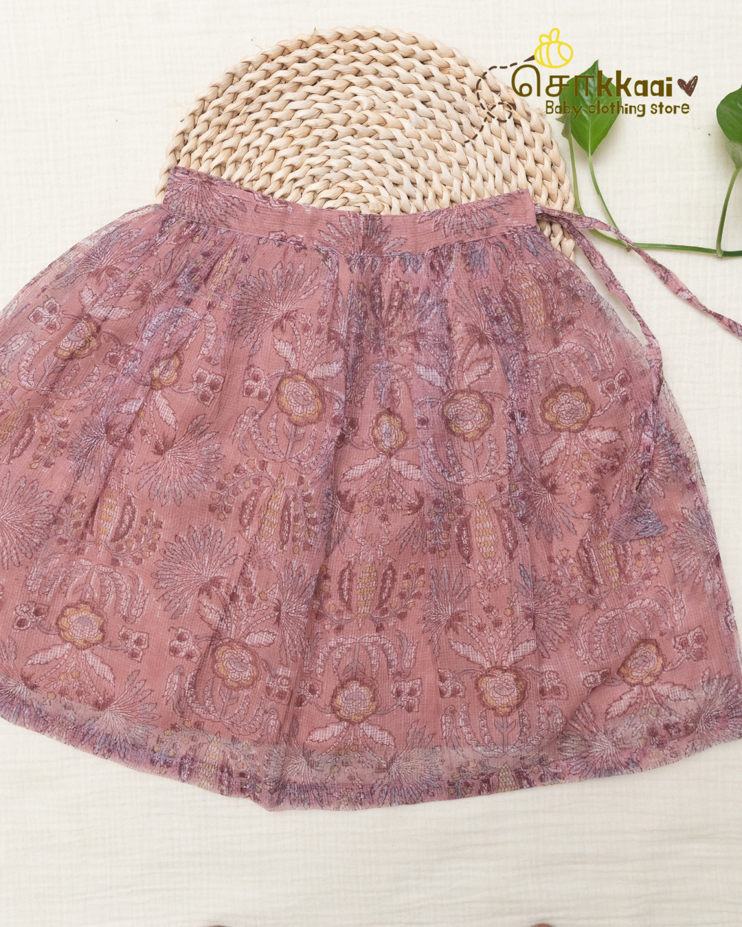 Dusty Rose Garden Kota Cotton Skirt & Top Set (6m-5years) - Sokkaai