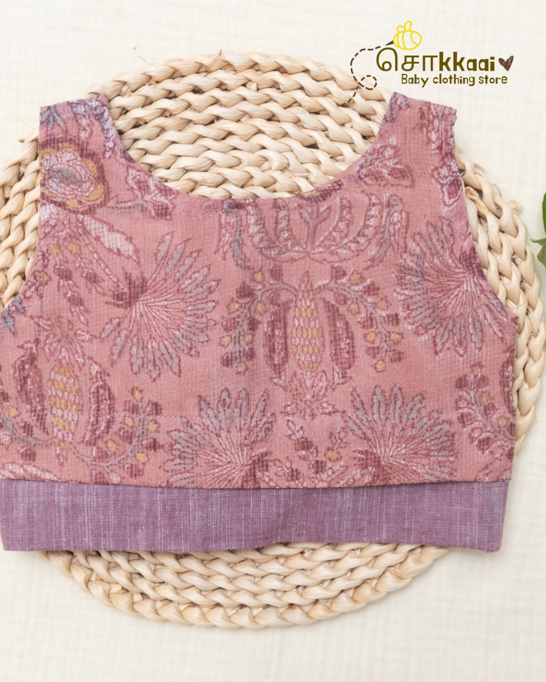 Dusty Rose Garden Kota Cotton Skirt & Top Set (6m-5years) - Sokkaai