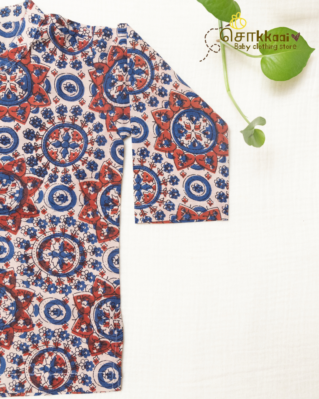 Indigo Pottery Printed Mandarin Collar Kids Kurta (0-6yrs) - Son