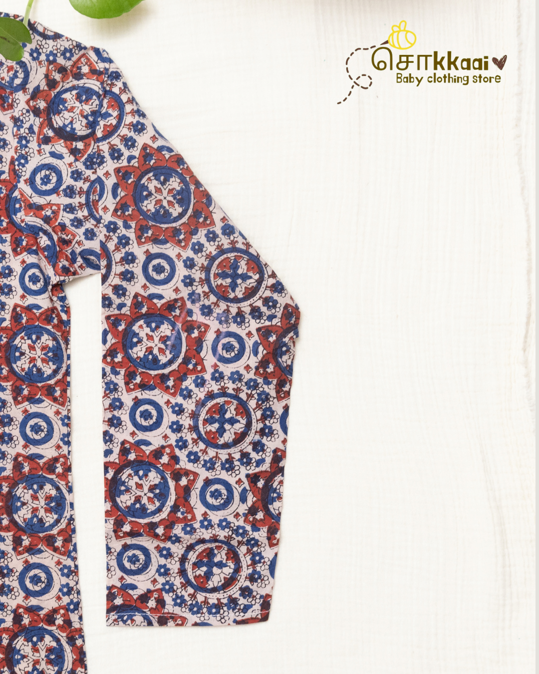 Indigo Pottery Printed Mandarin Collar Men Kurta (M-XXL) - Dad