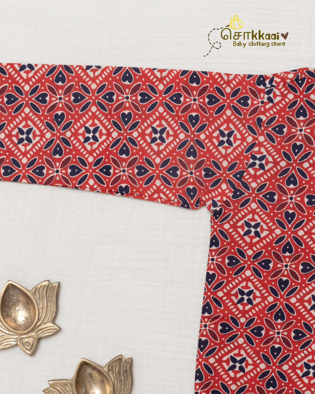 Sindoor Charm Mandarin Collar Kids Kurta (0-6yrs)