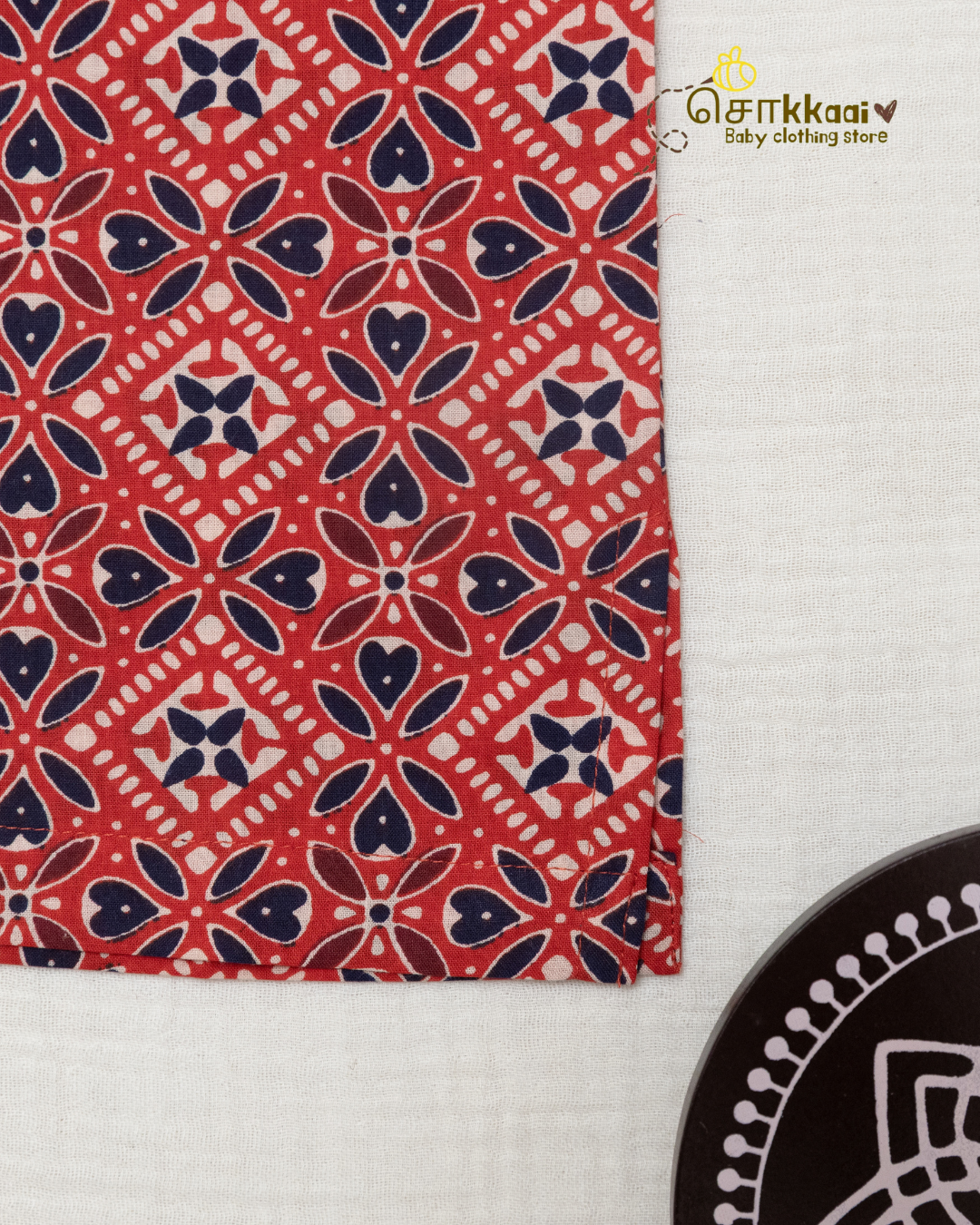 Sindoor Charm Mandarin Collar Kids Kurta (0-6yrs)