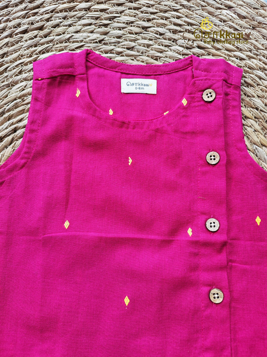 Sunshine Rani Pink Dhoti Set (NB-5yrs) - Sokkaai