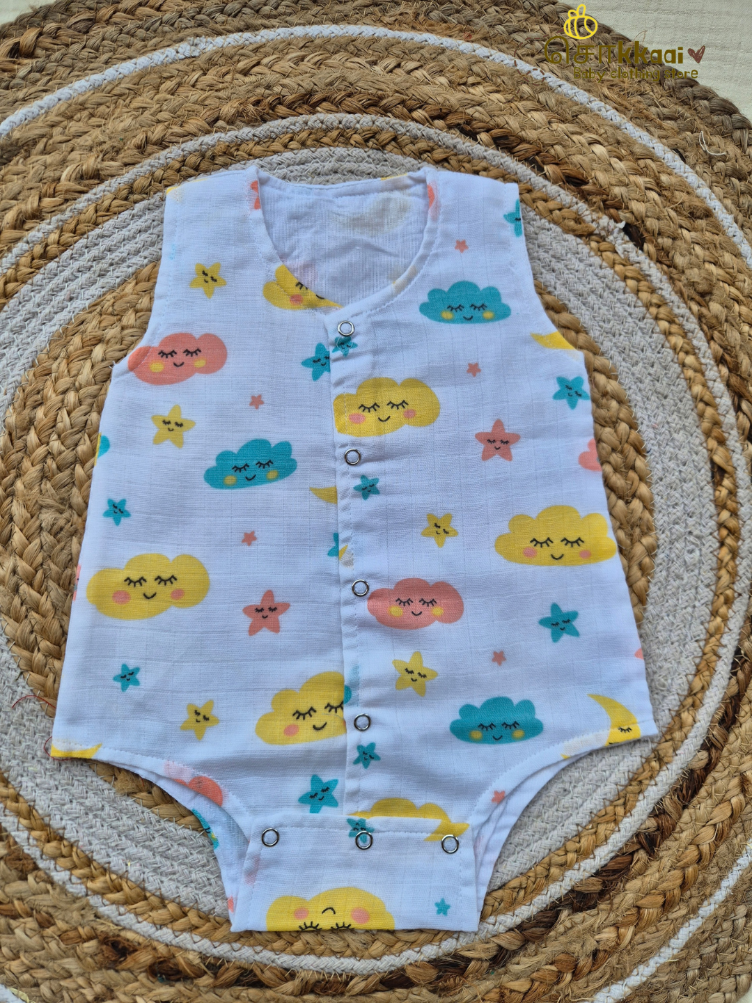 Soft Muslin Bodysuit (0-3m) - Sokkaai