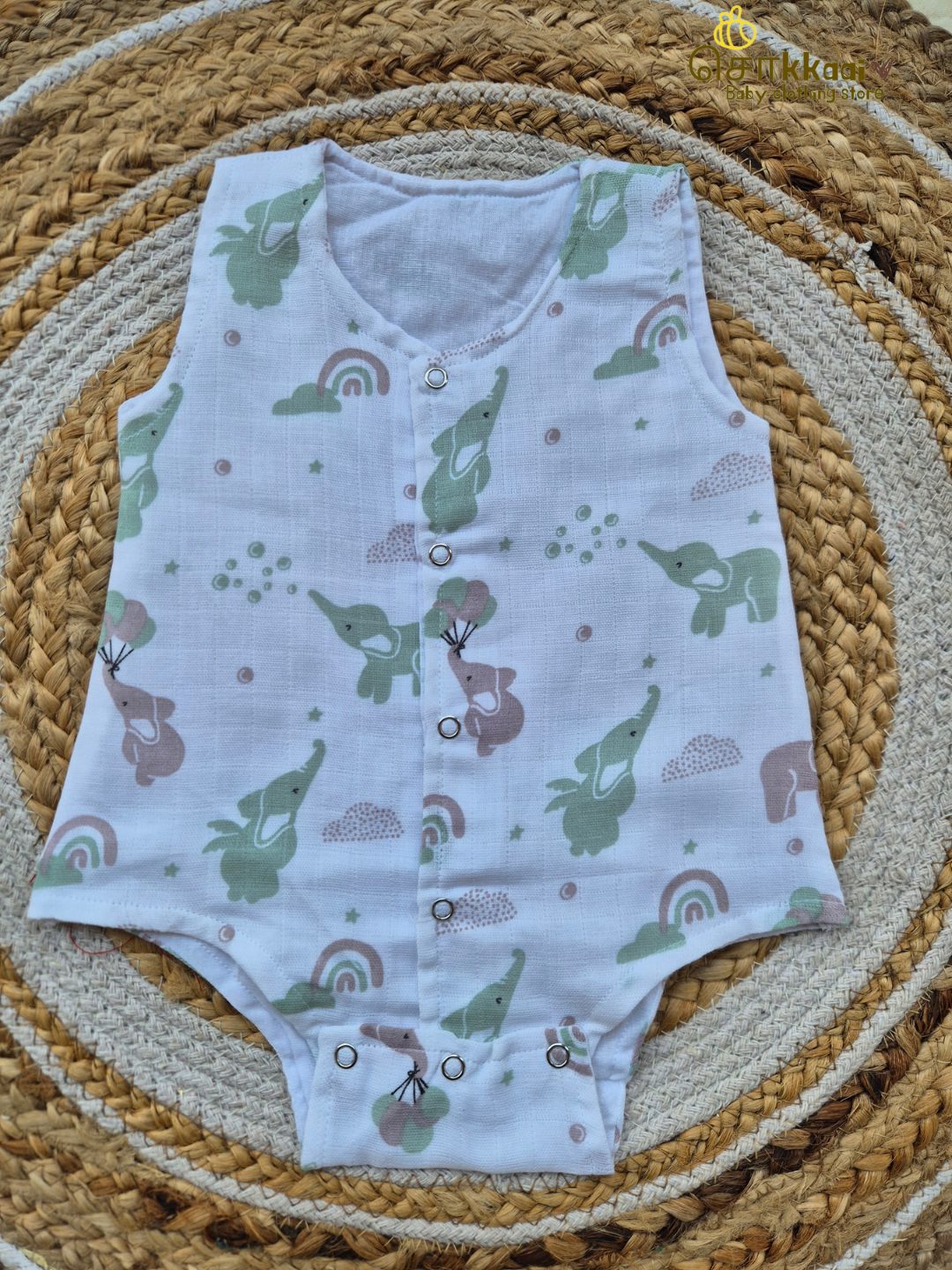 Soft Muslin Bodysuit (0-3m) - Sokkaai