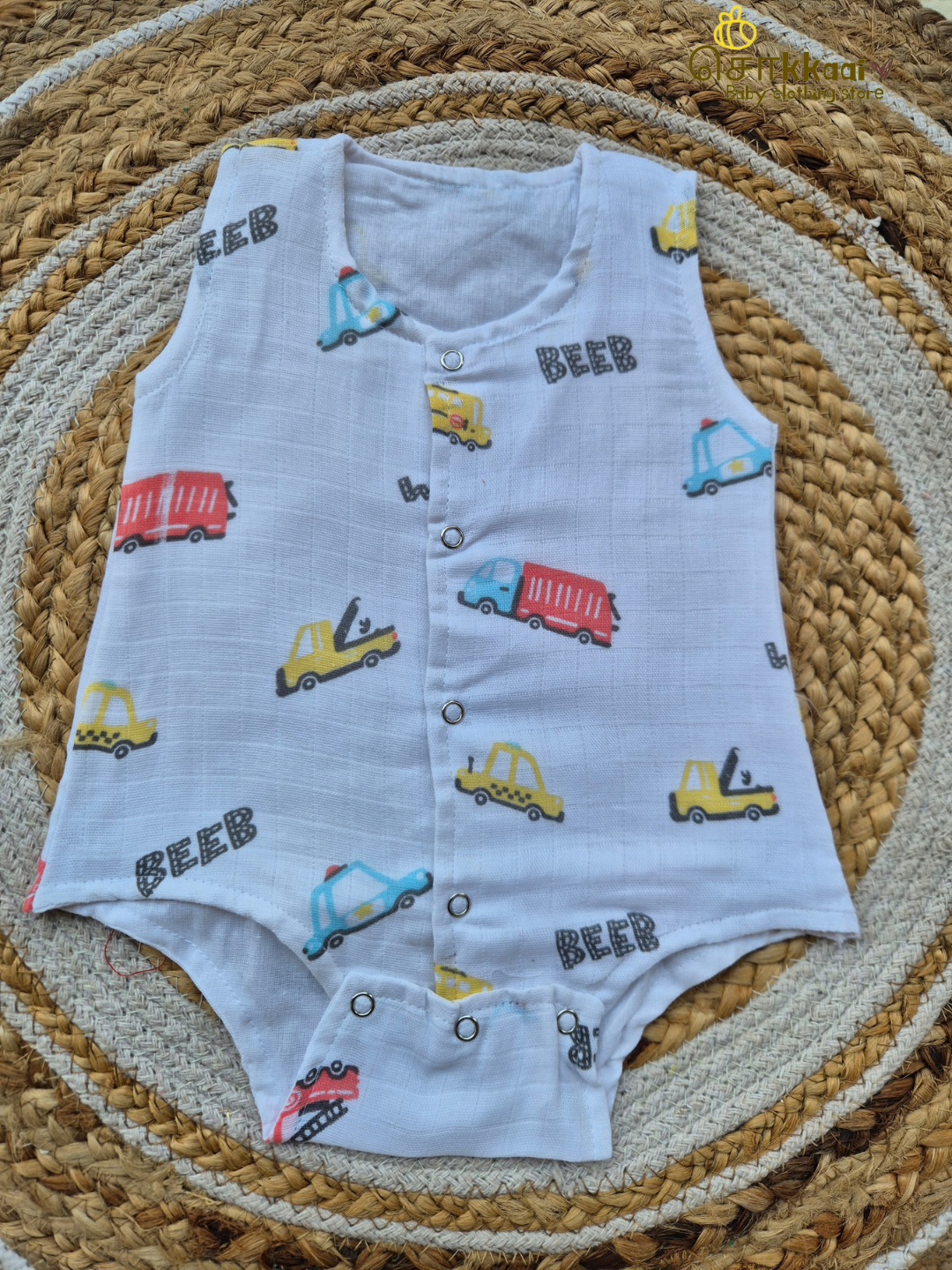 Soft Muslin Bodysuit (0-3m) - Sokkaai