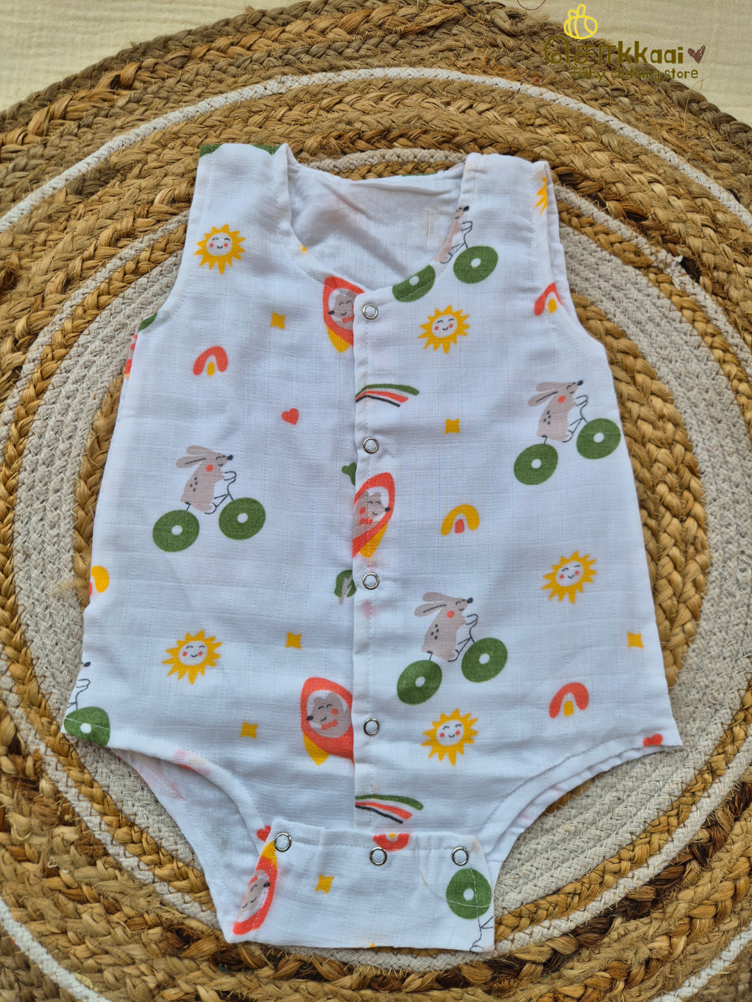 Soft Muslin Bodysuit (3-6m) - Sokkaai