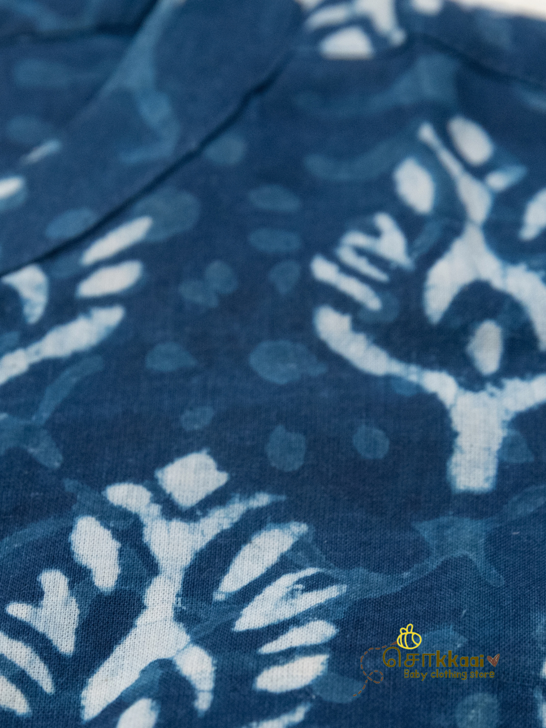 Indigo Plume Mandarin Collar Kids Shirt (0-6yrs) - Son