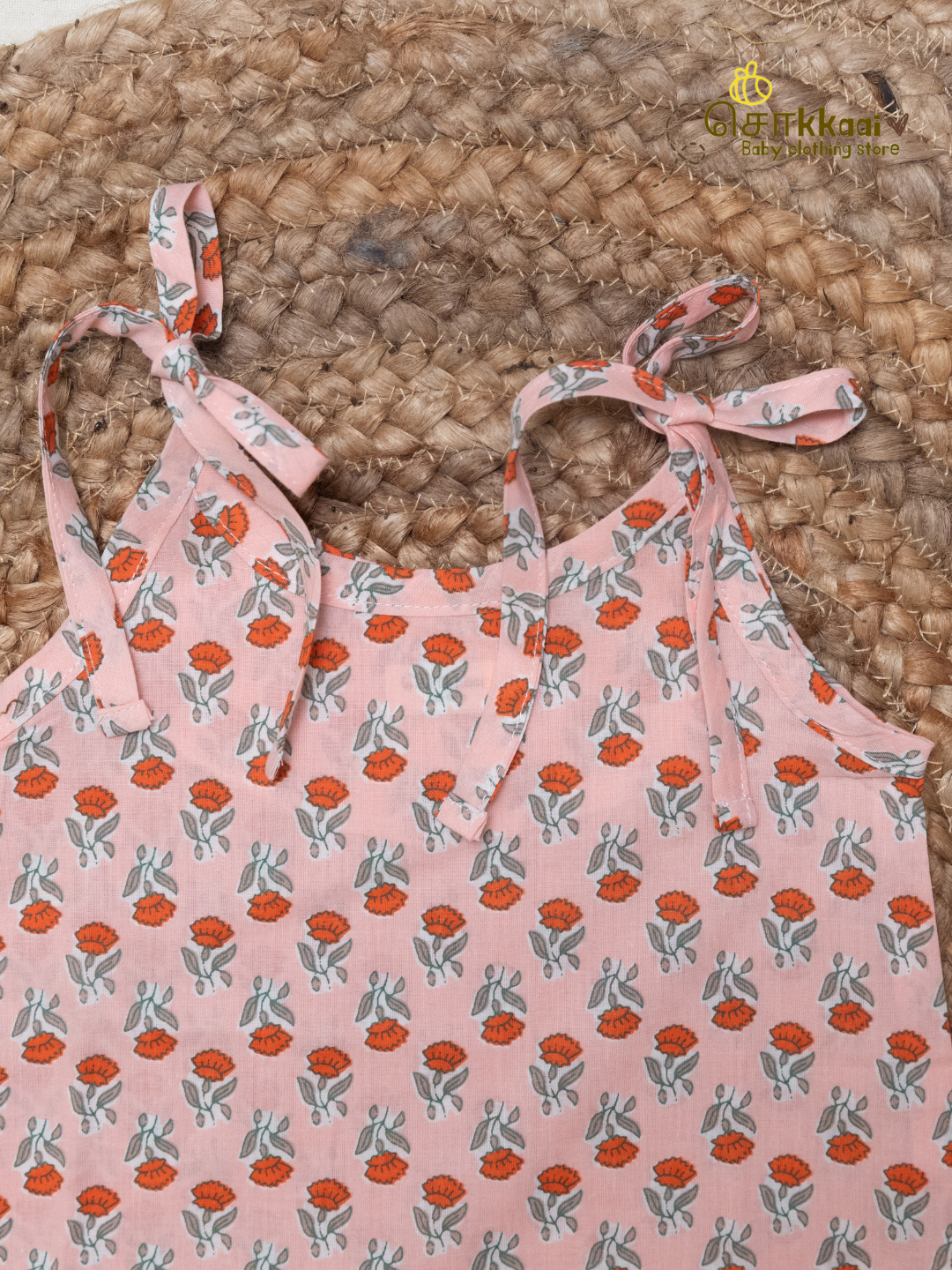 Pinky Floral Spring Tie-Shoulder A-line Top (NB-2years) - Sokkaai
