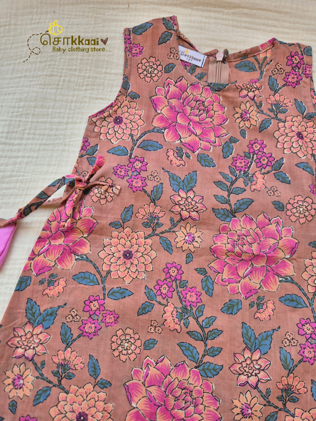Dusty Orchid Bloom Cotton Tunic Set(1-6years) - Sokkaai