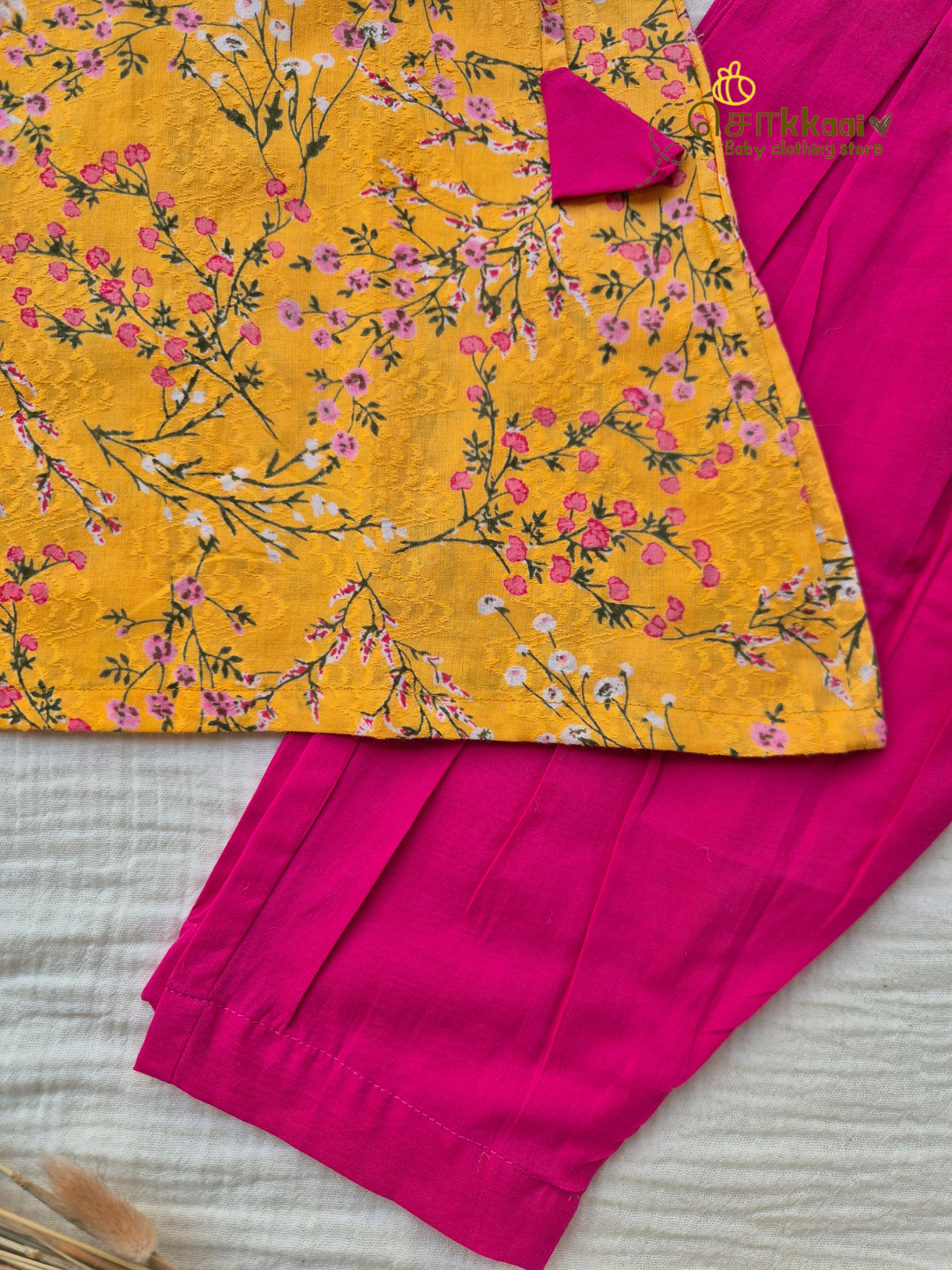 Golden Floral Trail Cotton Tunic Set(1-6years) - Sokkaai