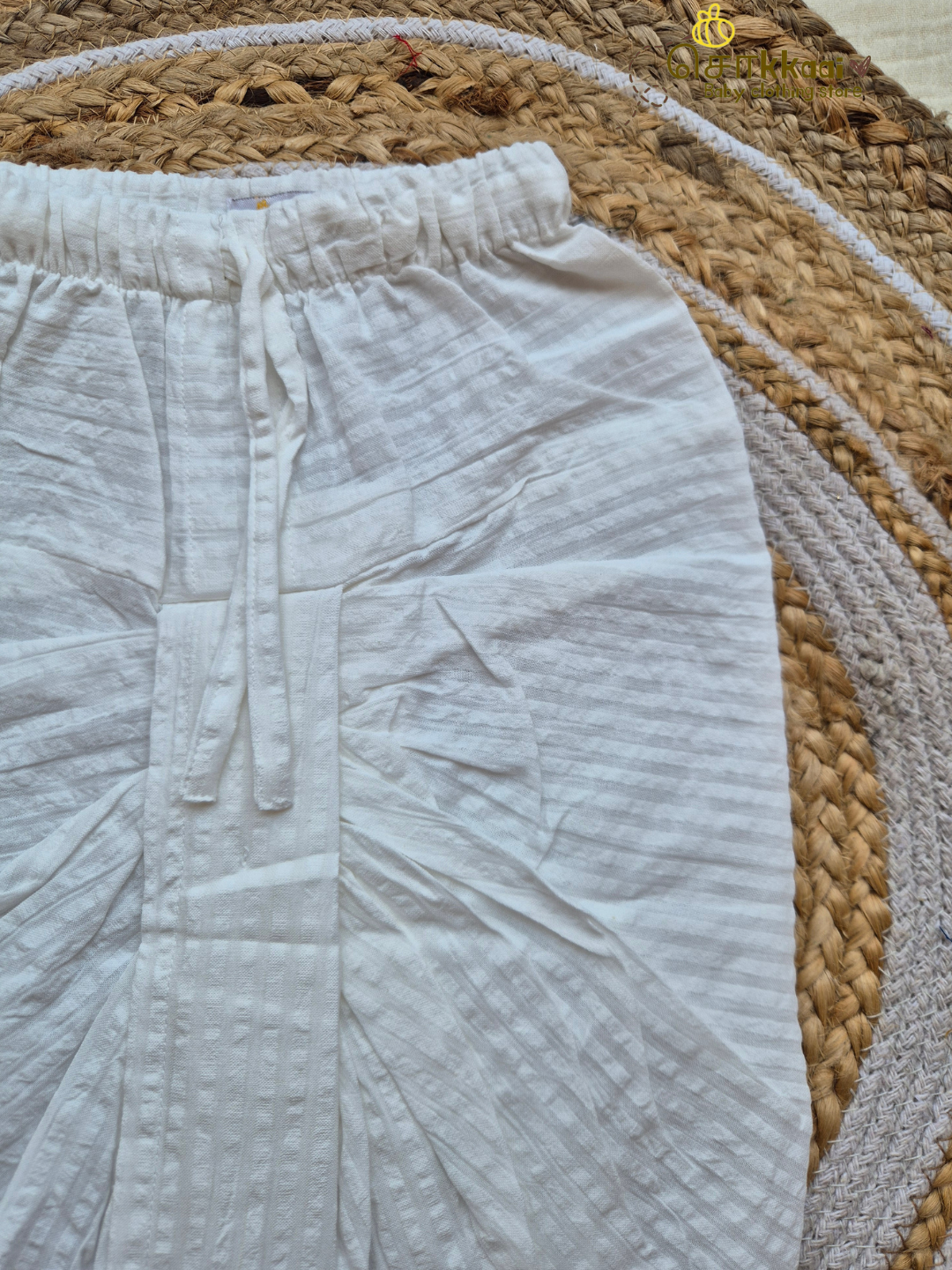 White Stripes Cotton Dhoti Pant (0-5years) Sokkaai