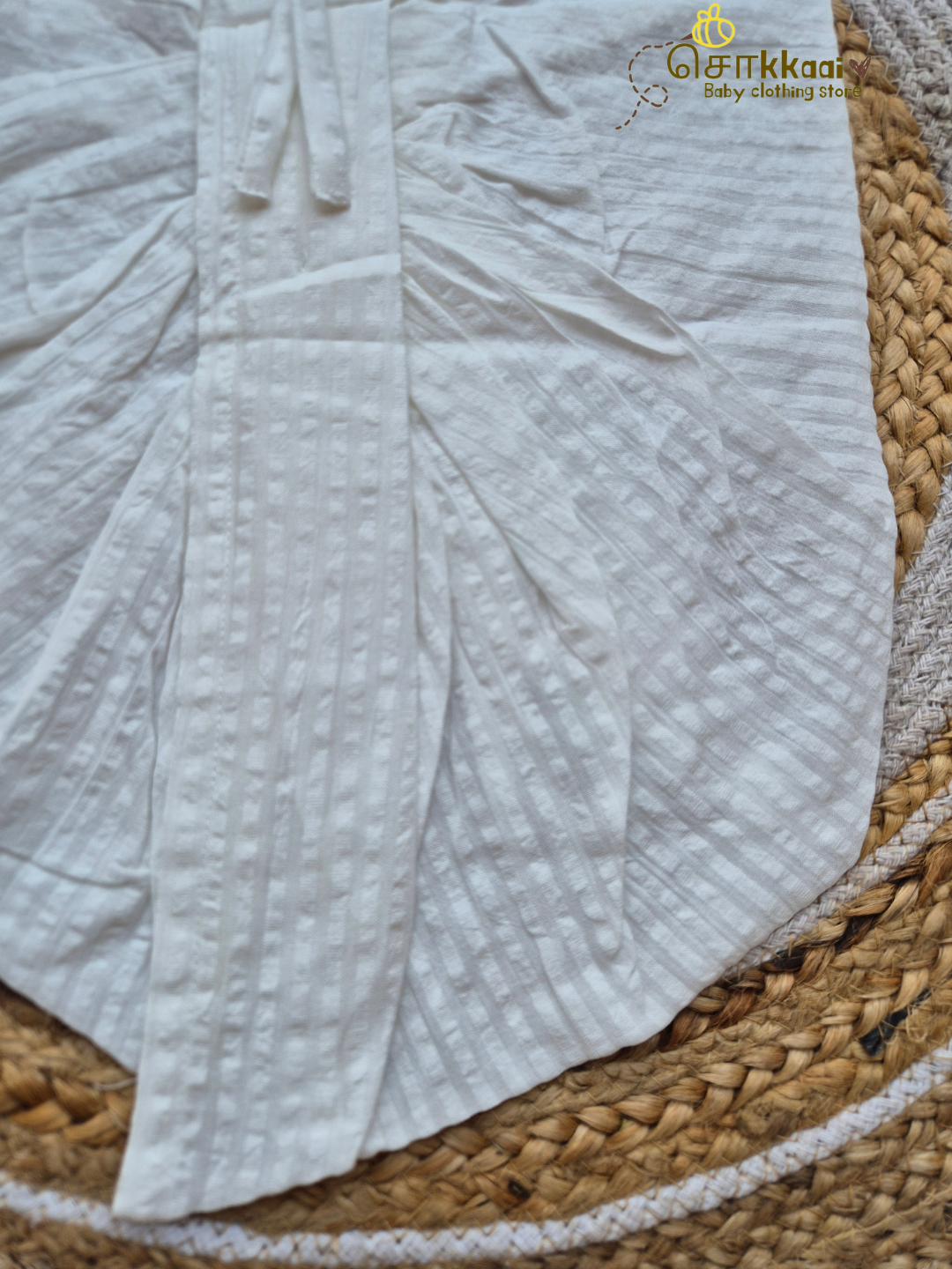 White Stripes Cotton Dhoti Pant (0-5years) Sokkaai