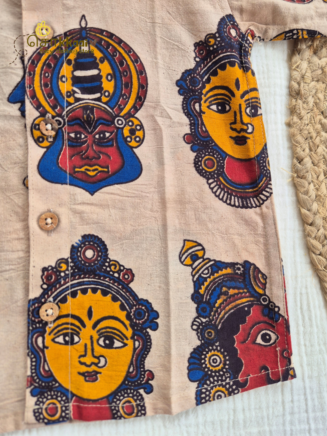 Heritage Mural Kalamkari Mandarin Collar Shirt (0-6yrs) - Son