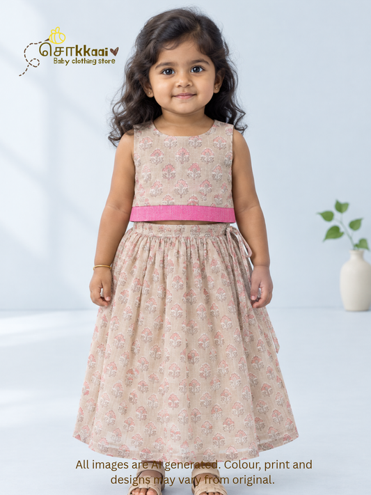 Misty Rosewood Kota Cotton Skirt & Top Set (6m-5years) - Sokkaai