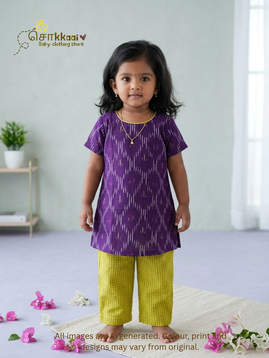 Royale Plum & Lime Chudi Set (1-5years) - Sokkaai