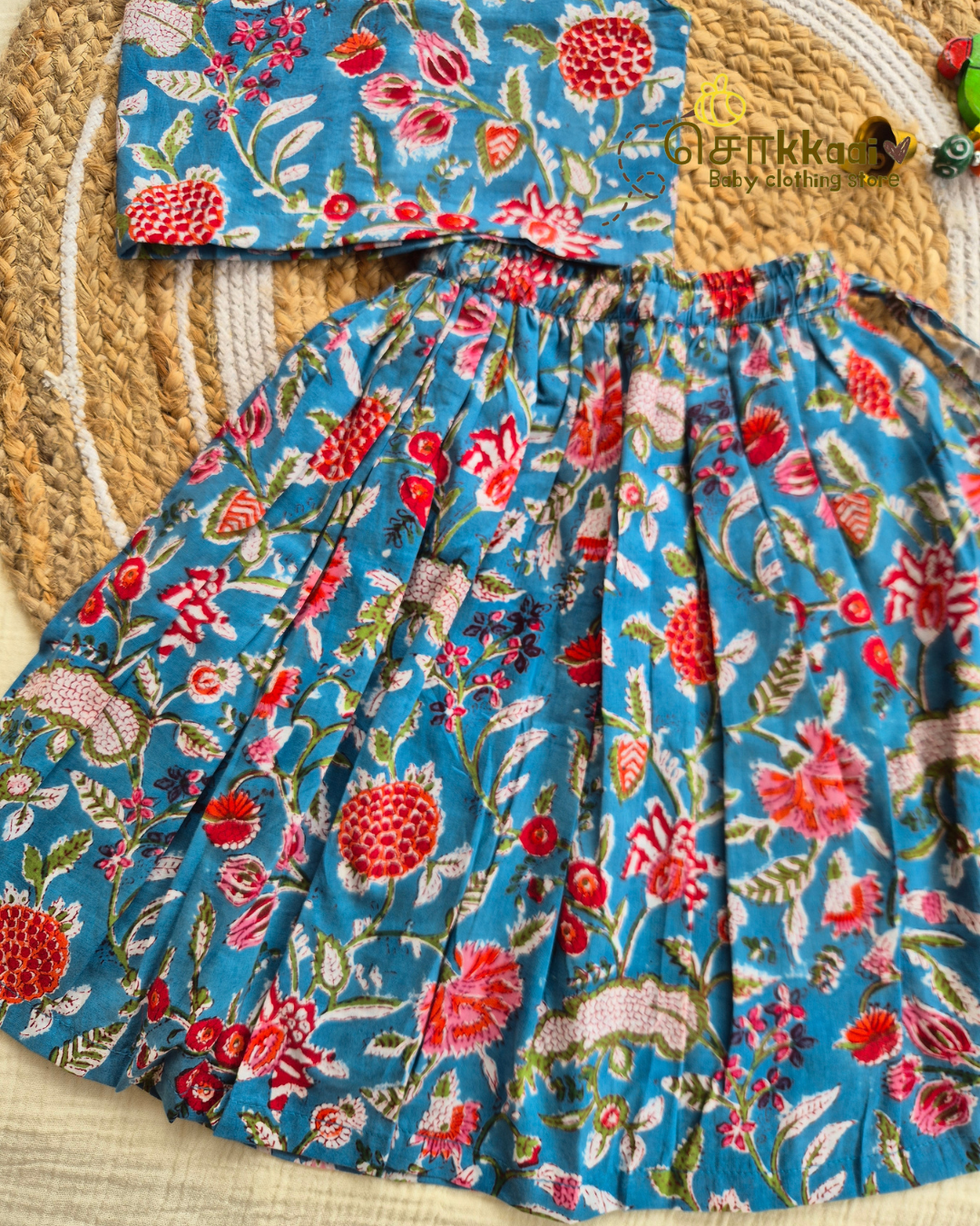 Blue Blossom Skirt and Top Girls (6m-6years) - Sokkaai