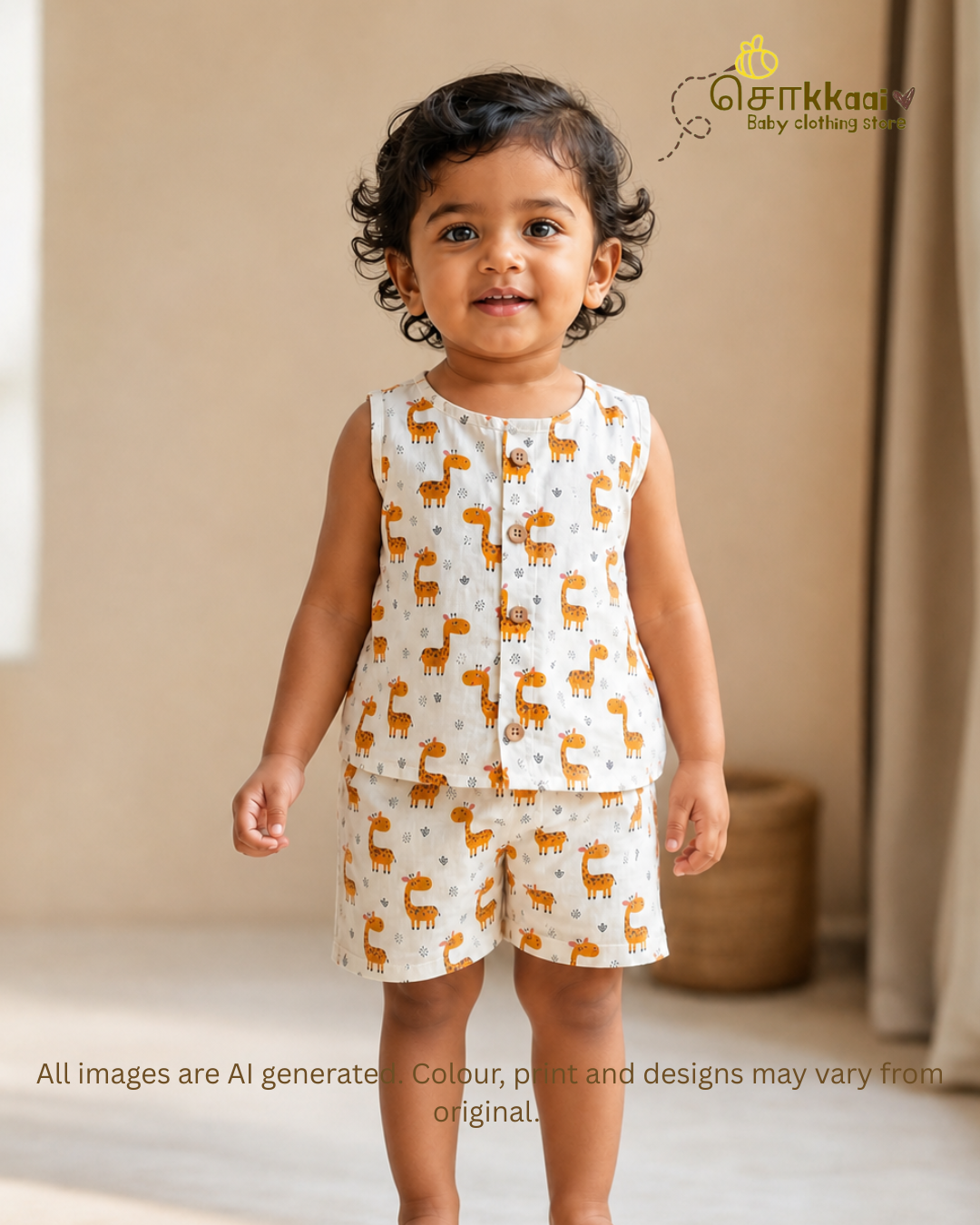 Little Giraffe Cotton Coord Set (NB-3years) - Unisex - Sokkaai