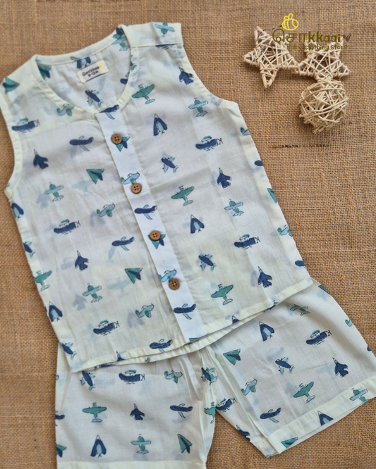 Junior Aviator Cotton Coord Set (NB-3years) - Unisex - Sokkaai