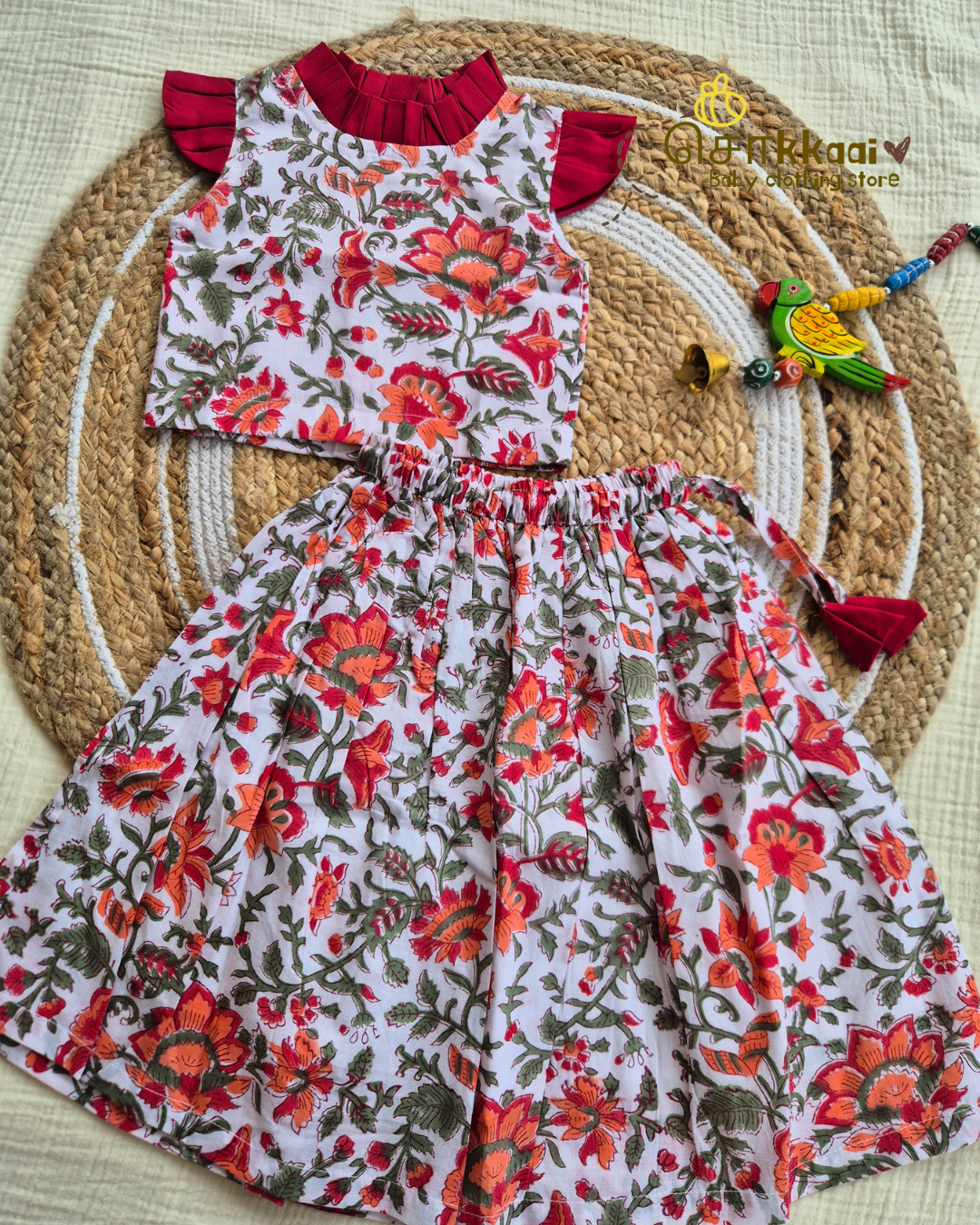 White Blooming Garden Skirt and Top Girls (6m-6years) - Sokkaai