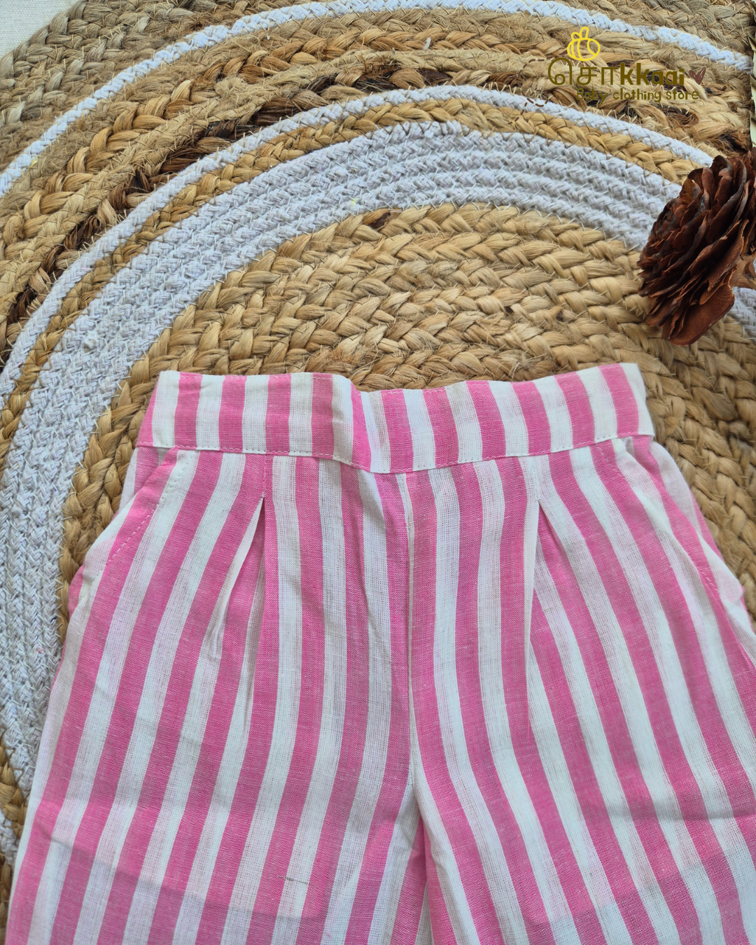 Pink Box Check Frill Top with Palazzo Pants (1-6years) - Sokkaai