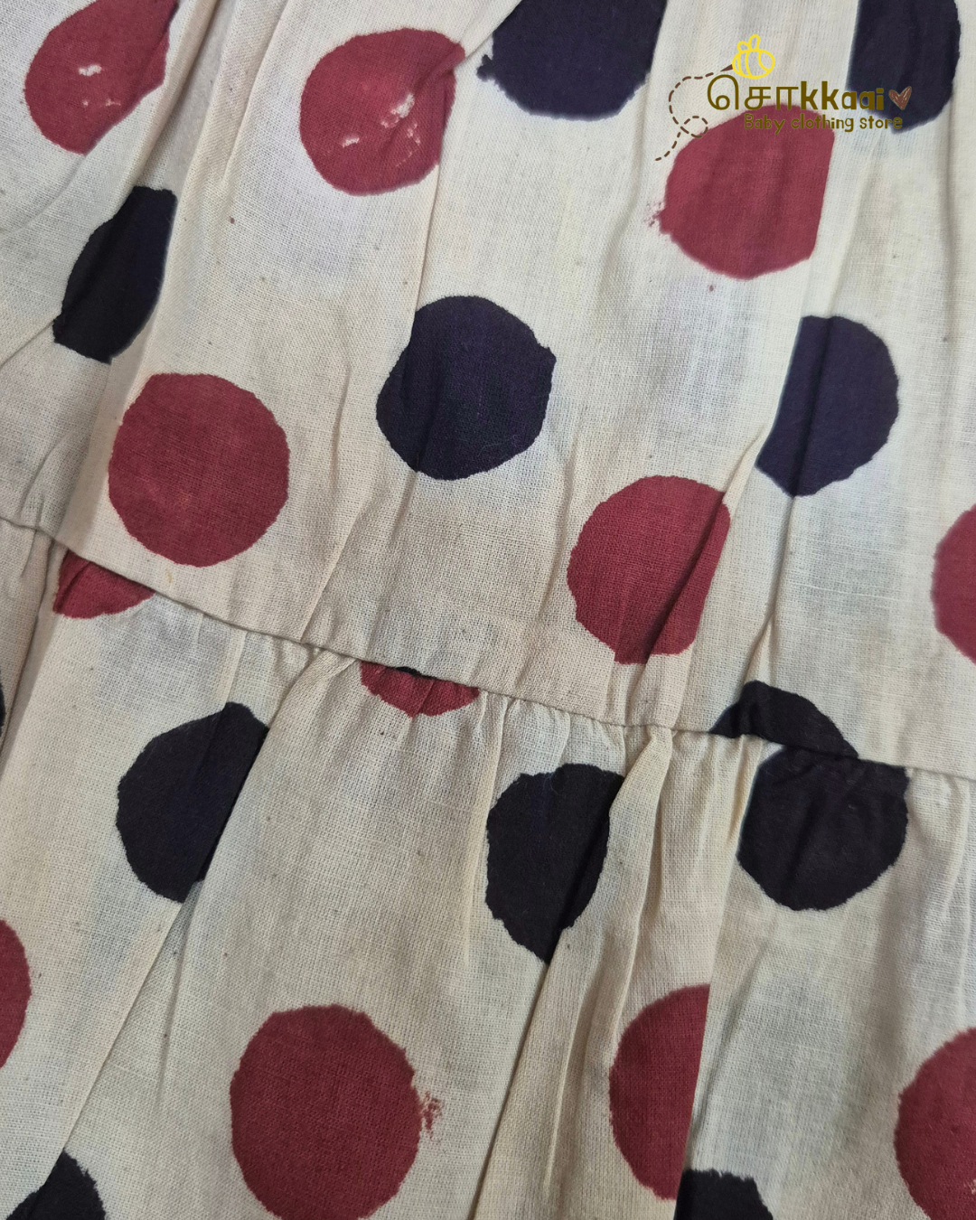 Cinnamon Polka Tiered Frock (6m-6years) - Sokkaai