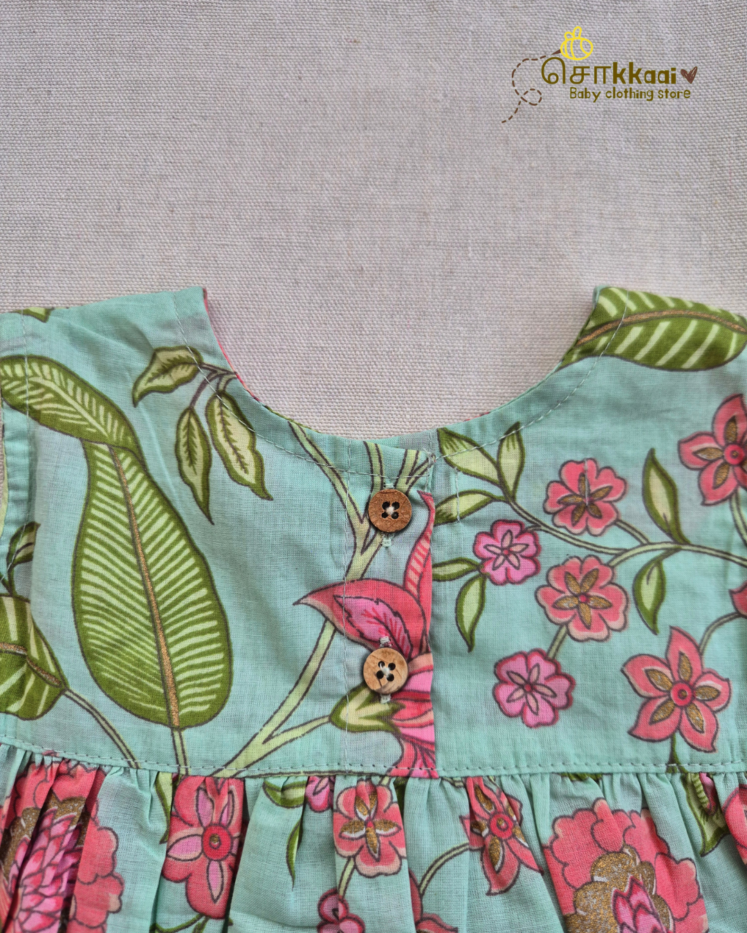 Mint Bloom Floral Top & Berry Pink Shorts set (1-6years) - Sokkaai