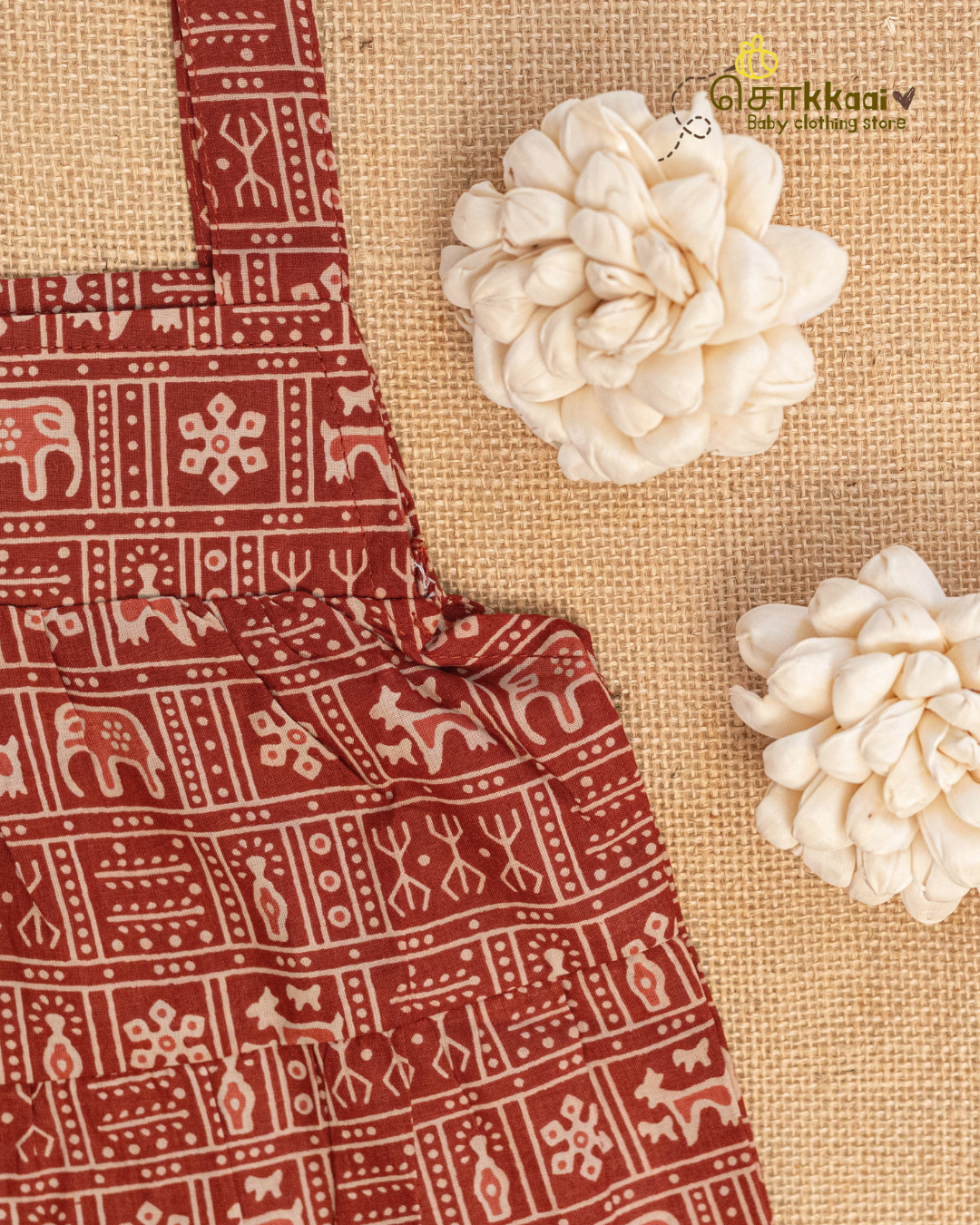 Rustic Red Tribal Tiered Frock (6m-6years) - Sokkaai