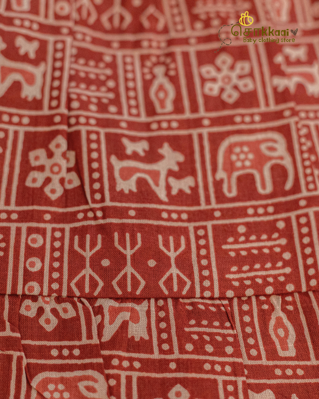 Rustic Red Tribal Tiered Frock (6m-6years) - Sokkaai