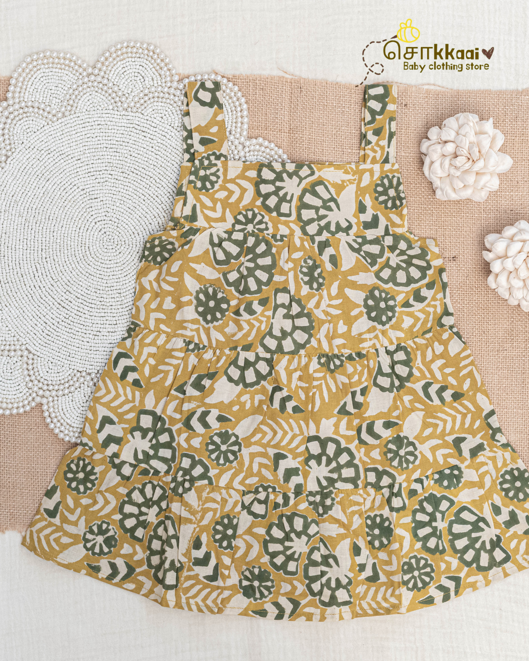 Mustard Meadow Tiered Frock (6m-6years) - Sokkaai