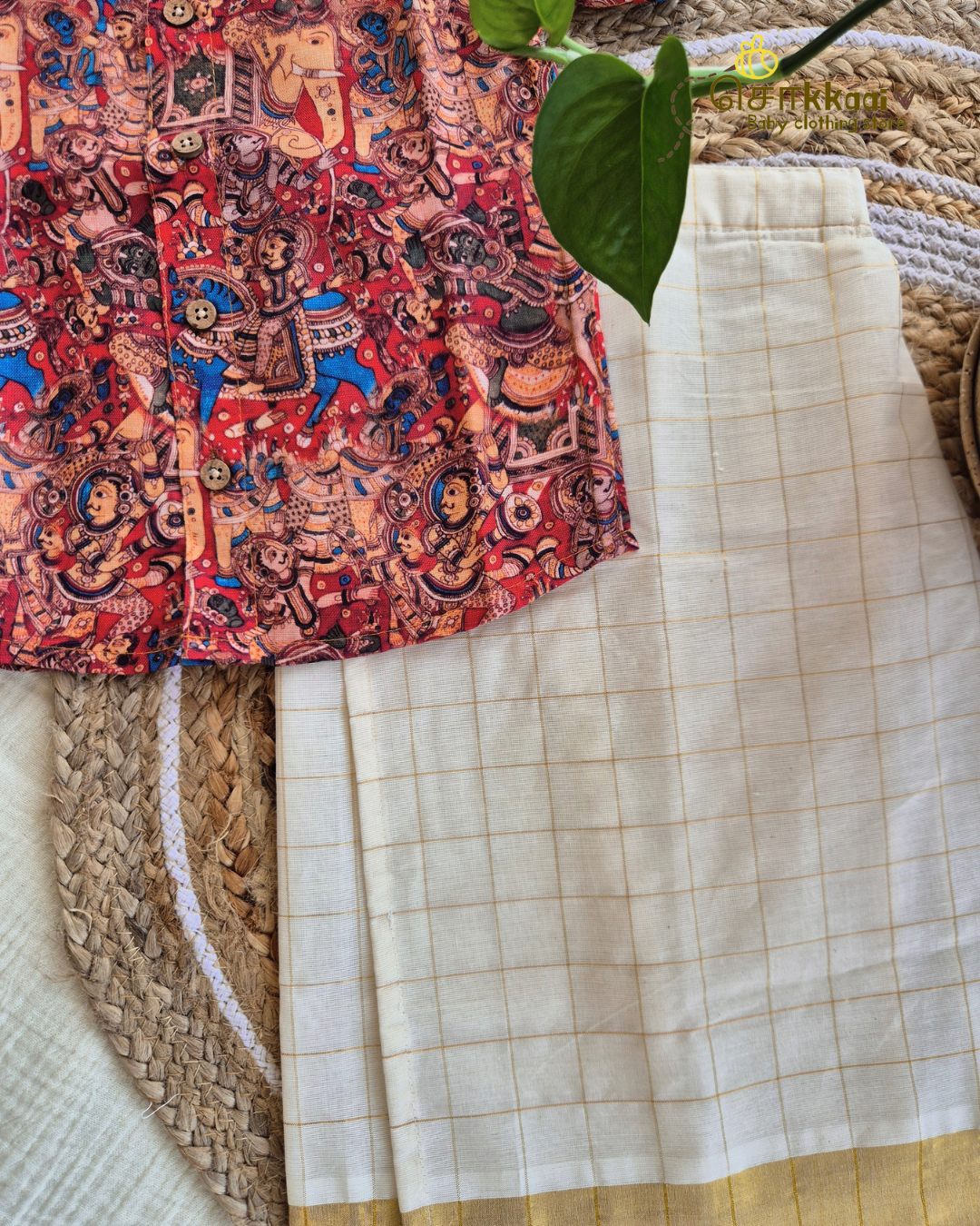 Onam Folklore Shirt with Veshti (6m-6yrs) - Sokkaai