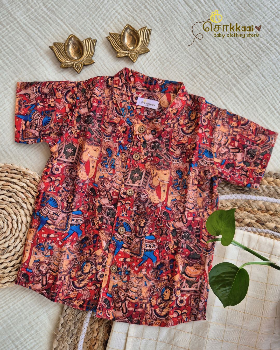 Onam Folklore Shirt with Veshti (6m-6yrs) - Sokkaai