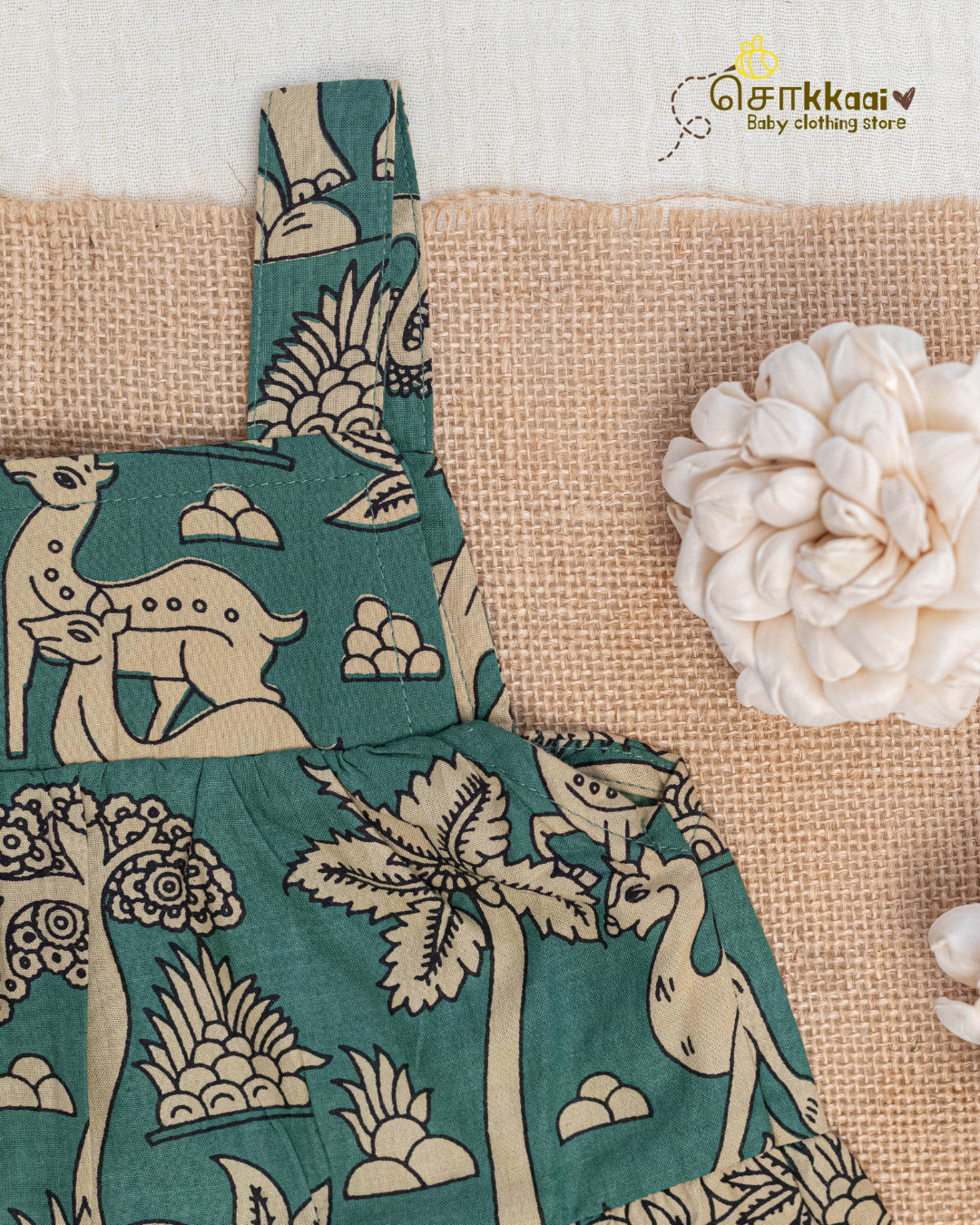 Emerald Jungle Folk Tiered Frock (6m-6years) - Sokkaai