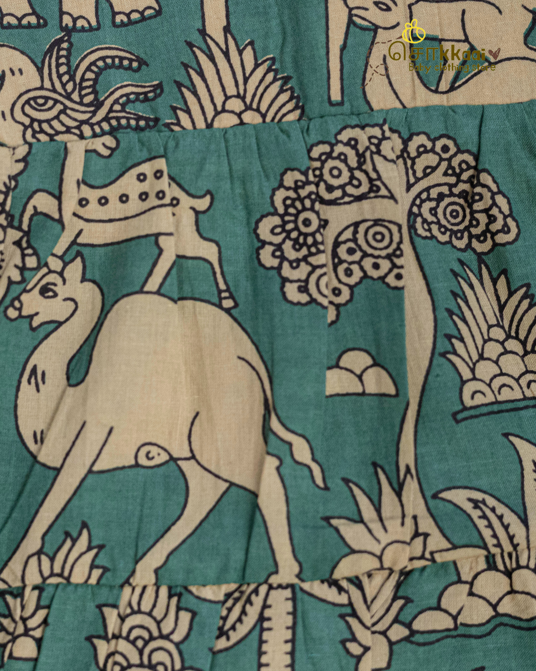 Emerald Jungle Folk Tiered Frock (6m-6years) - Sokkaai
