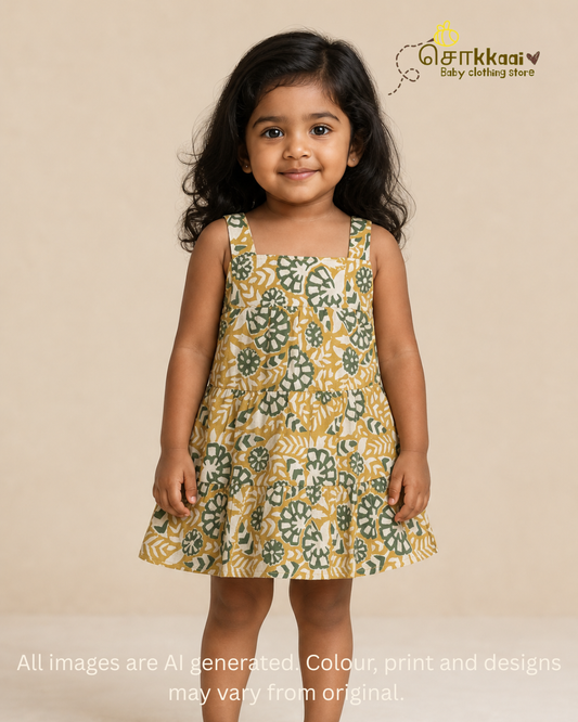 Mustard Meadow Tiered Frock (6m-6years) - Sokkaai
