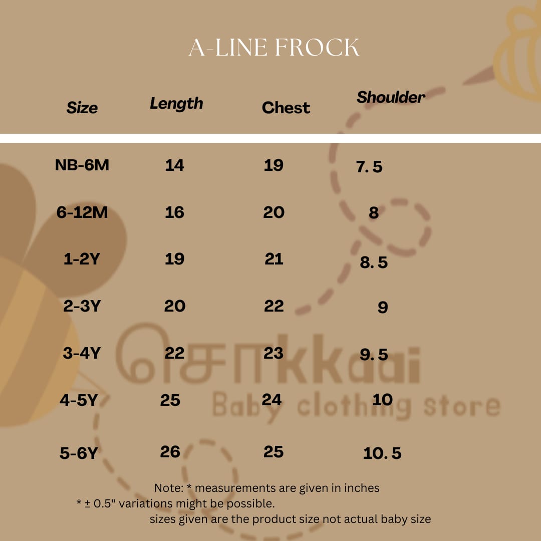 Mustard pine tree christams vibe A-line frock - (0-6years) Sokkaai