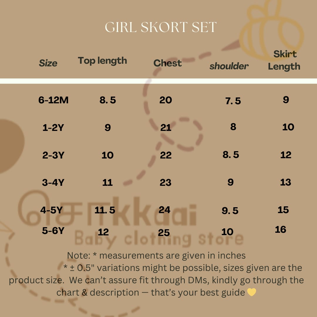 Blue wild bloom cotton skort and top for Girls (2-6years) - Sokkaai